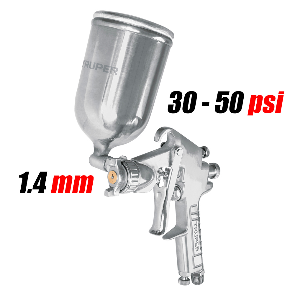 Pistola de Gravedad P/ Pintar Truper 11095 Vaso Aluminio 1.4mm