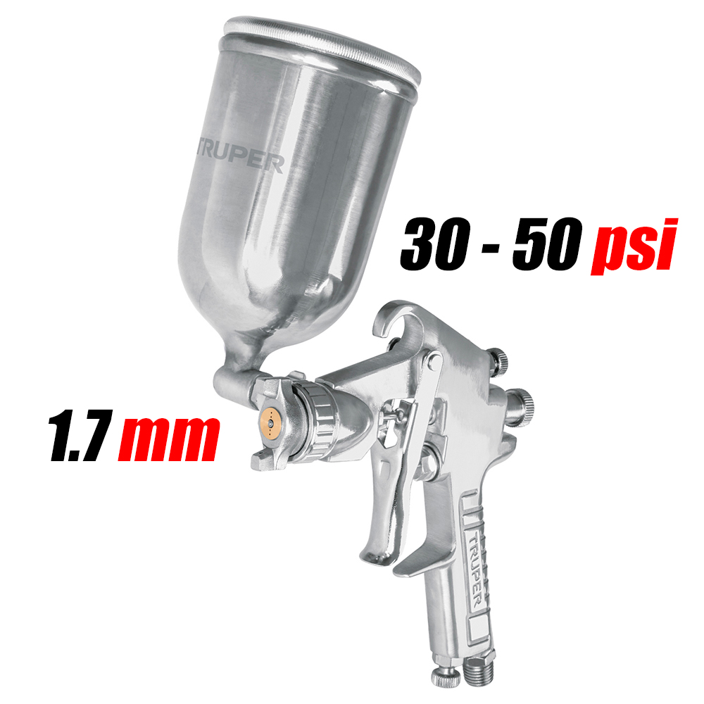 Pistola de Gravedad P/ Pintar Truper 13061 Vaso Aluminio 1.7mm
