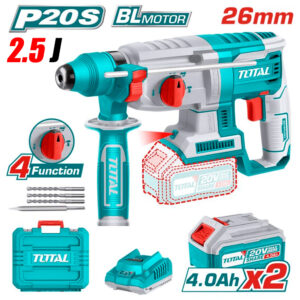 Rotomartillo Inalambrico Industrial SDS-Plus Total TRHLI202287 20V 2.5J 2Bat x 4Ah Brushless