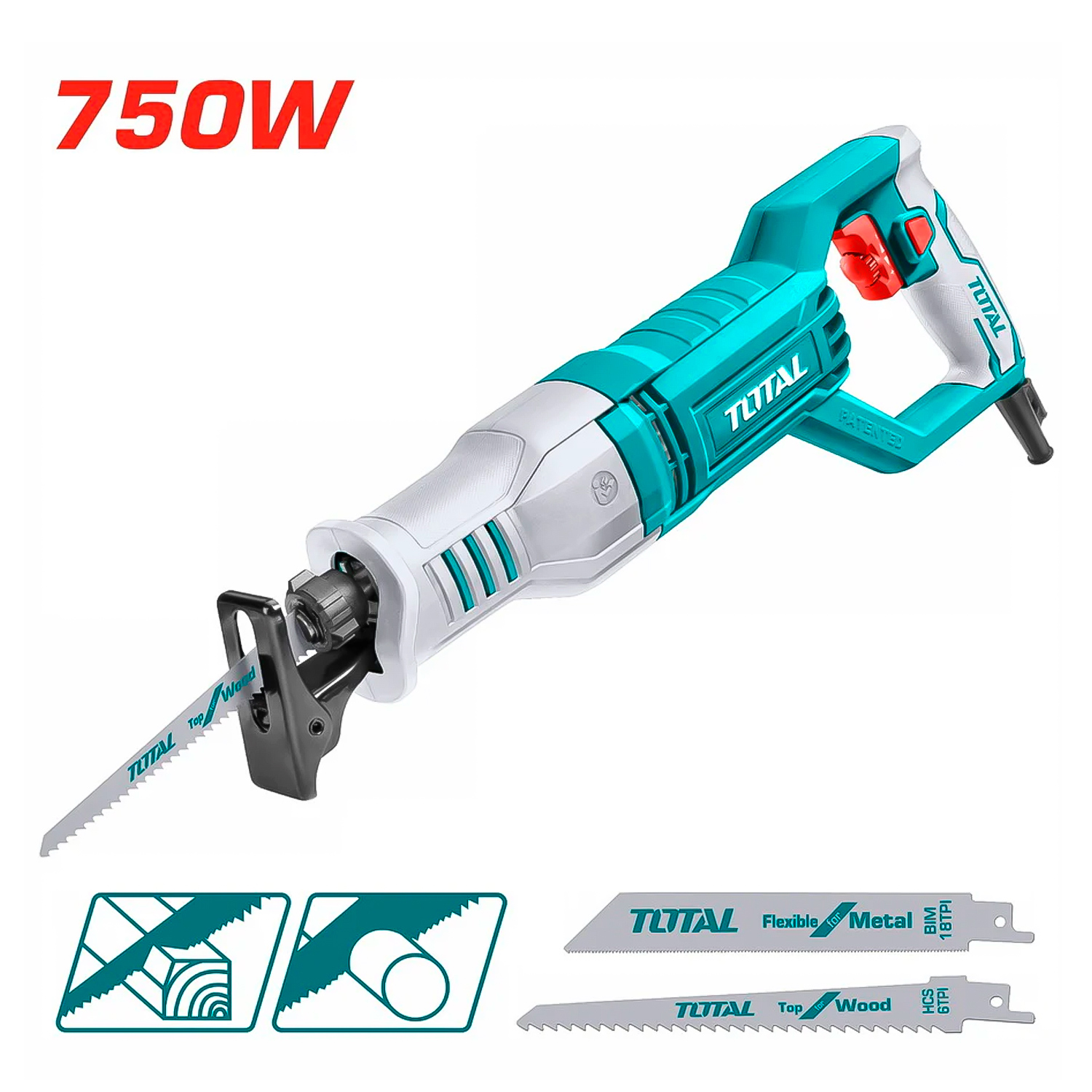 Sierra Sable Recíproca SDS Quick TOTAL TS100806 750W 900-3300rpm