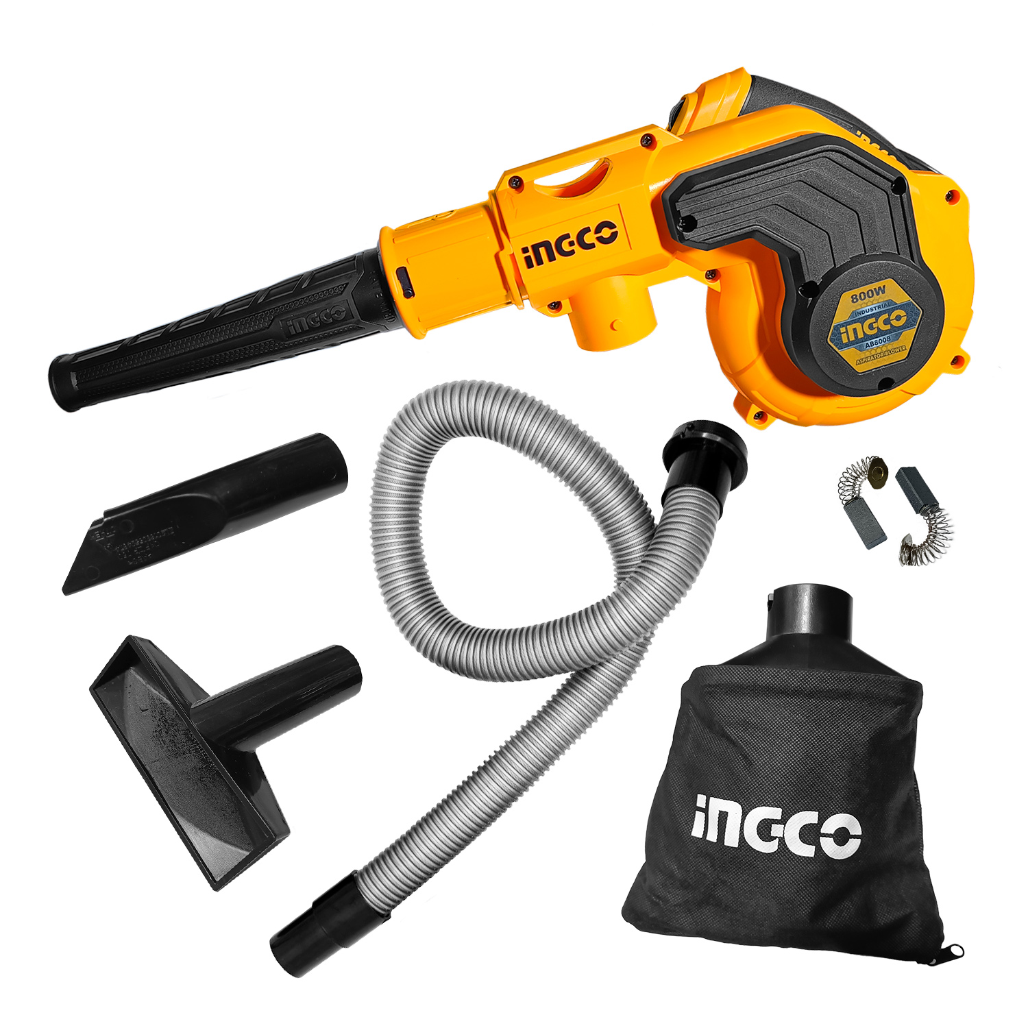 Sopladora Aspiradora Ingco AB8008 800W + Bolsa Recolectora y Accesorios