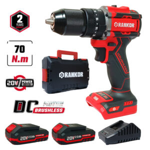 Taladro Atornillador Percutor Industrial 1/2" Rankor RLID20001 20V 70Nm 2Bat x 2Ah Brushless