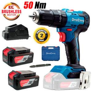 Taladro Atornillador Percutor 1/2" Dongcheng DCJZ2050iEM 20V 50Nm 2Bat x 4Ah Brushless
